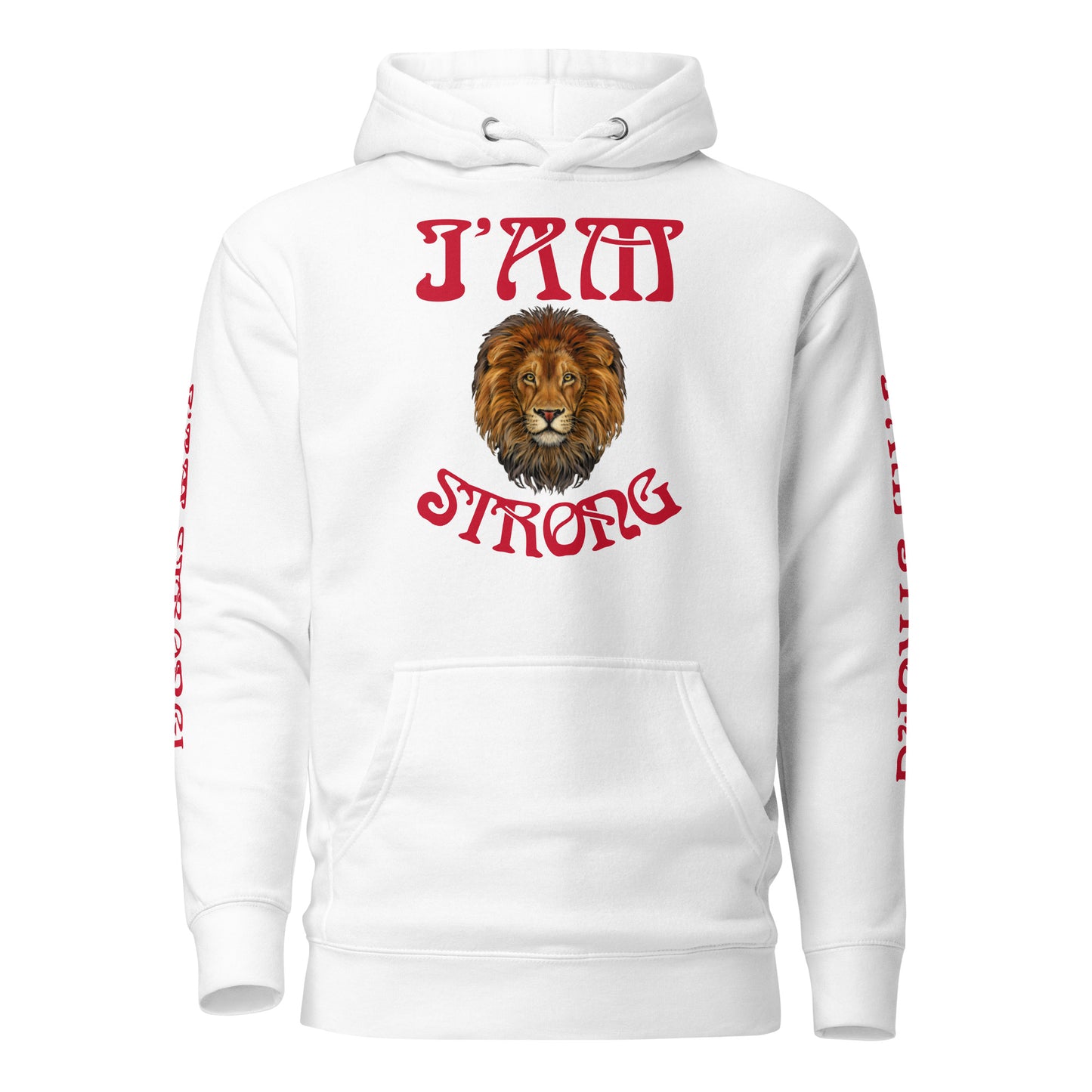 “I’AM STRONG”Unisex Hoodie W/Arch Red Font
