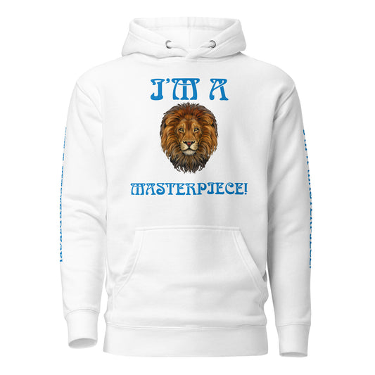 “I”AM A MASTERPIECE!"Unisex Hoodie W/SkyBlue Font