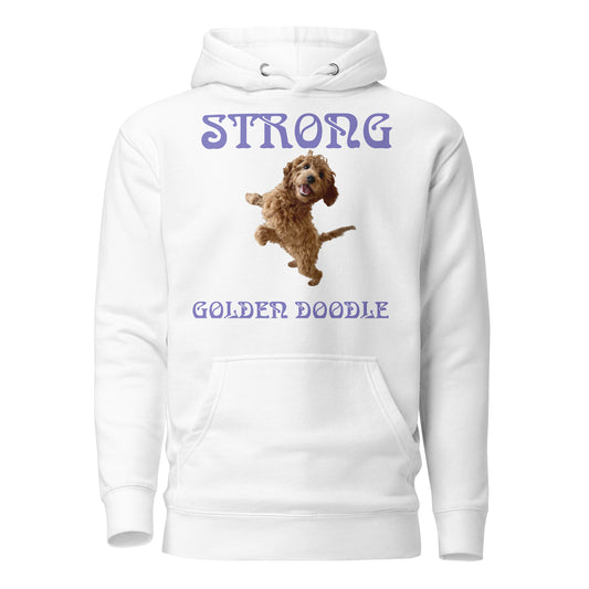 “STRONG GOLDEN DOODLE”Unisex Hoodie W/Purple Font