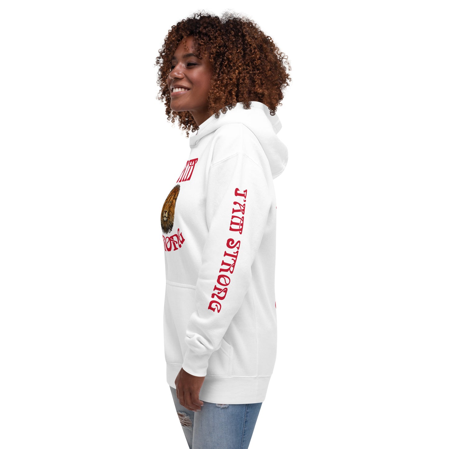 “I’AM STRONG”Unisex Hoodie W/Arch Red Font
