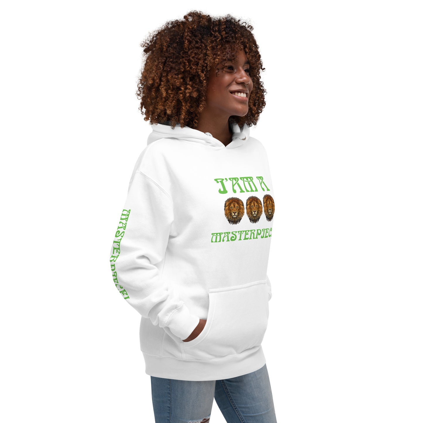 “I’AM A MASTERPIECE!”Unisex Hoodie W/Green Font