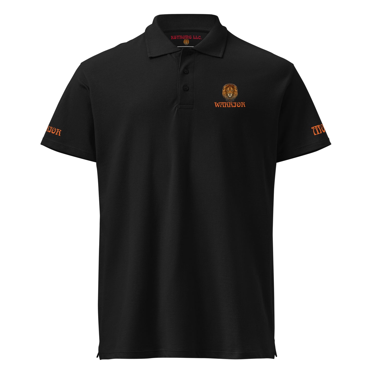 “WARRIOR MODE!”UNISEX Premium Pique Polo Shirt W/Orange Font