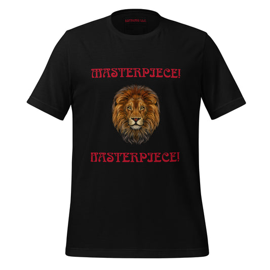 “MASTERPIECE!”Unisex T-Shirt W/Back Arch Red Font