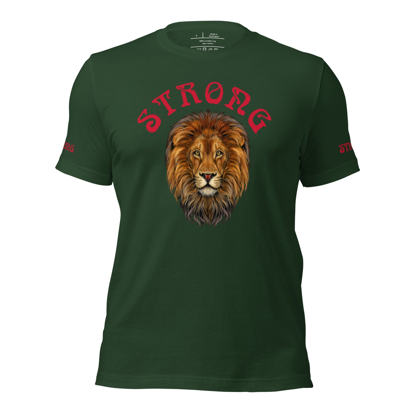 “STRONG”Men’s T-Shirt W/Red Arch Font