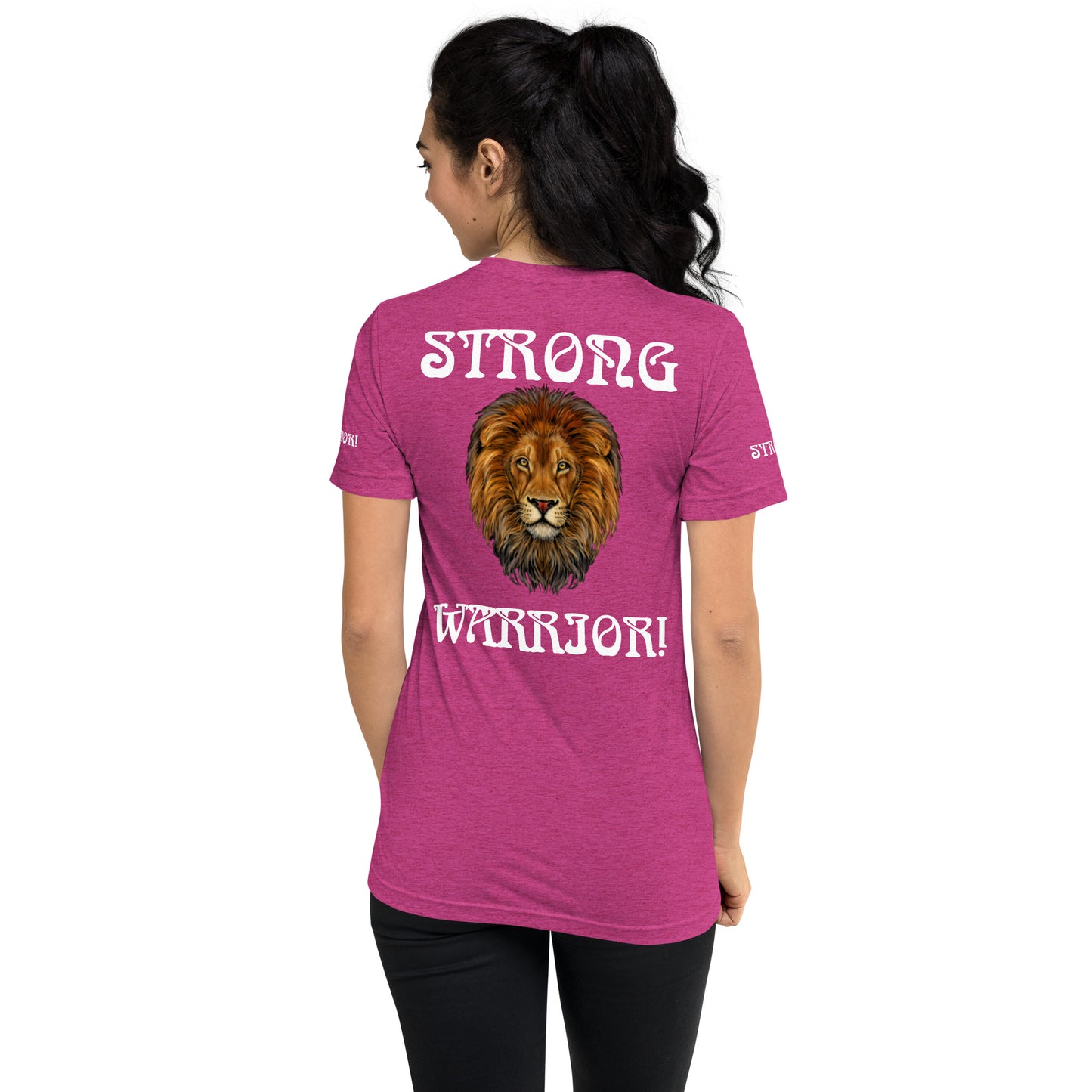 “STRONG WARRIOR!”WOMEN’S TRI-BLEND Short Sleeve T-Shirt W/White Font