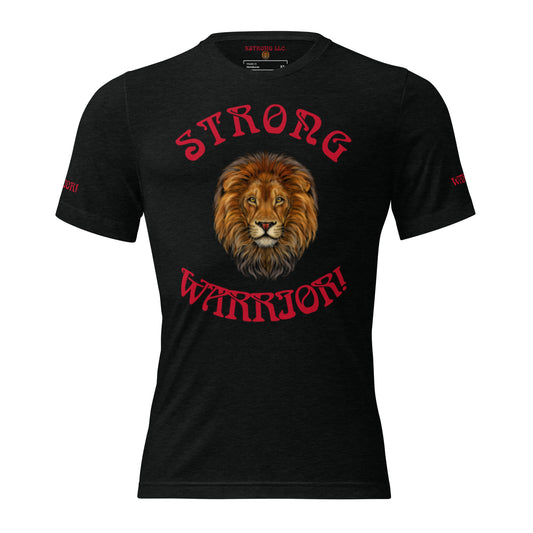 “STRONG WARRIOR!”WOMEN’S TRI-BLEND Short Sleeve T-Shirt W/Red Font