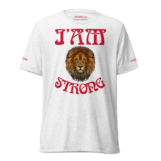 “I’AM STRONG”Short Sleeve T-Shirt W\Red Font