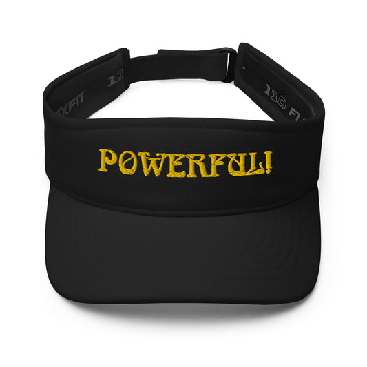 “POWERFUL!”Visor W/Yellow Font