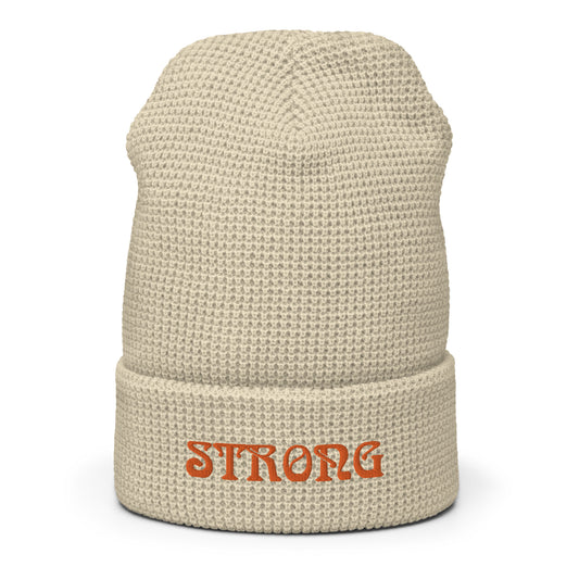 “STRONG”Waffle Beanie W/Orange Font