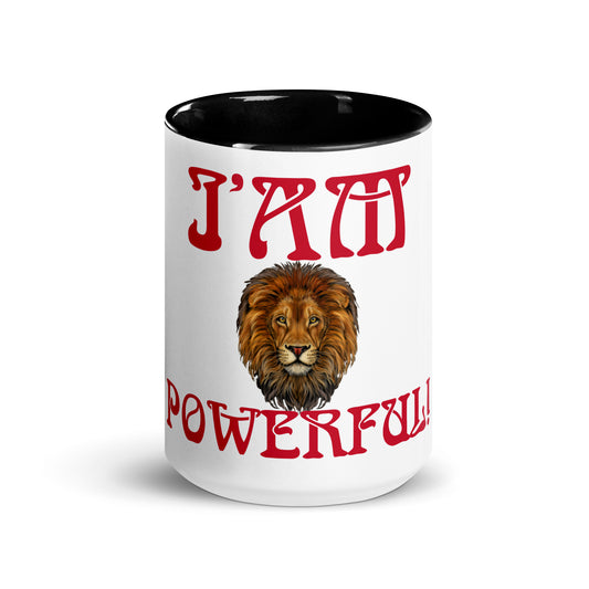 “I’AM POWERFUL!”Mug with Color Inside W/Red Font