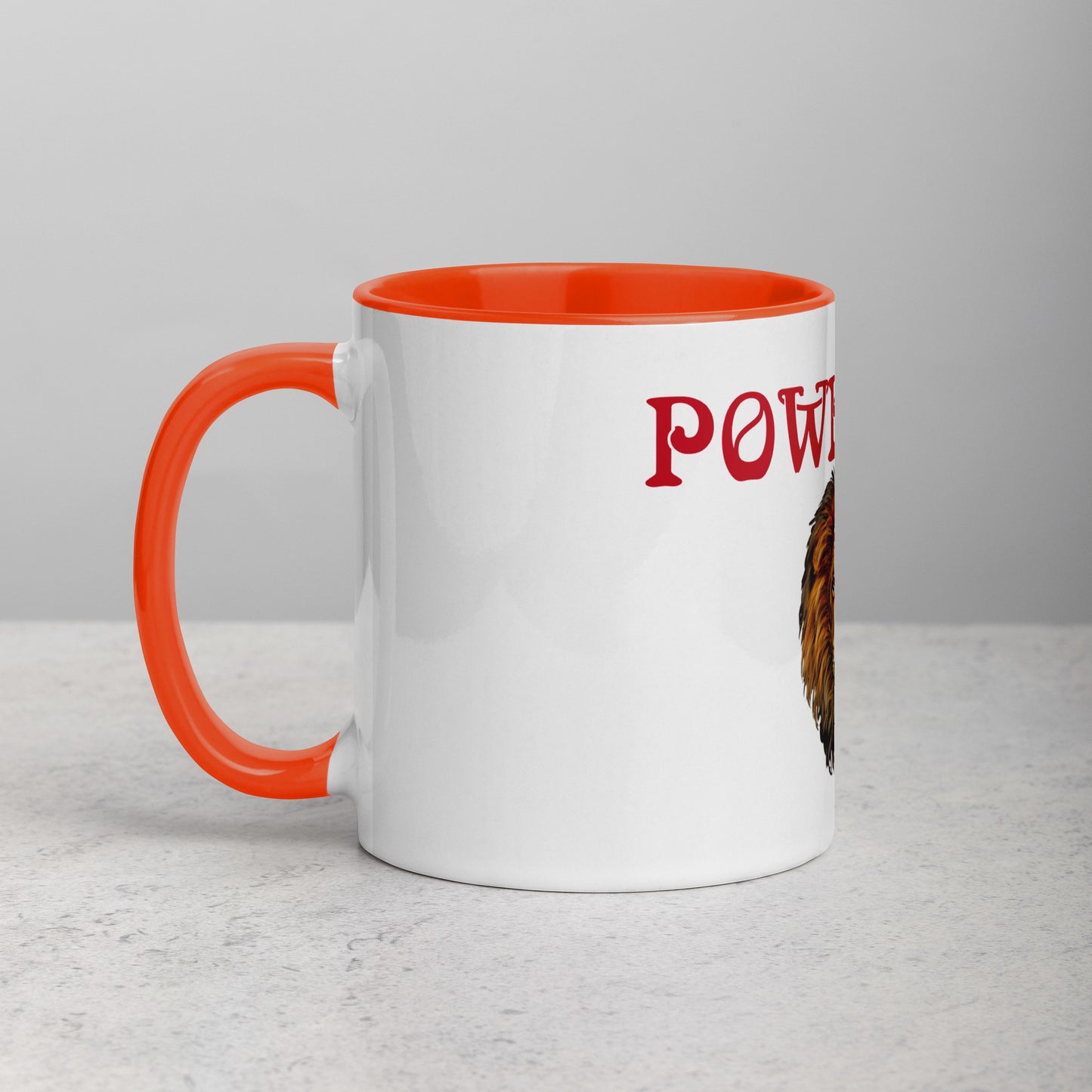 “POWERFUL!”Mug W/Color Inside W/Red Font