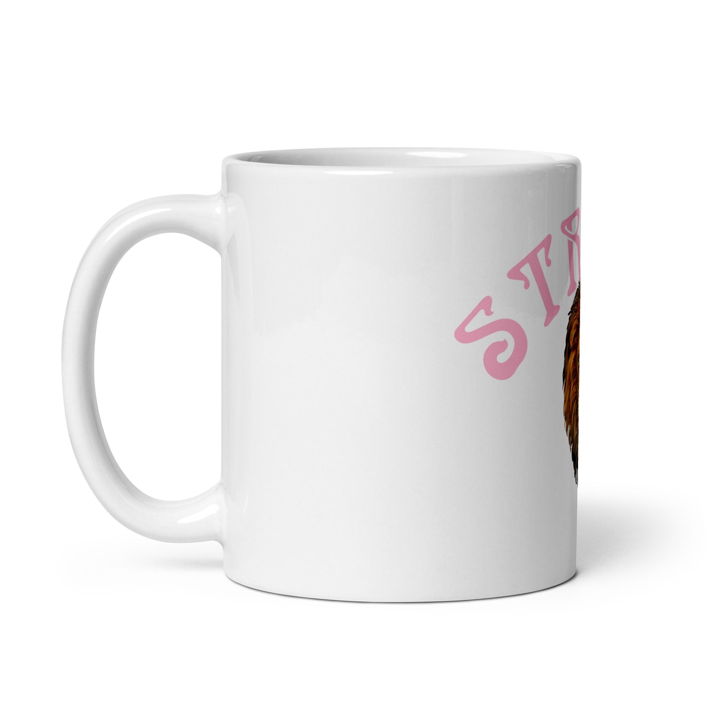 “STRONG”White Glossy Mug W/Arch Cotton Candy Font