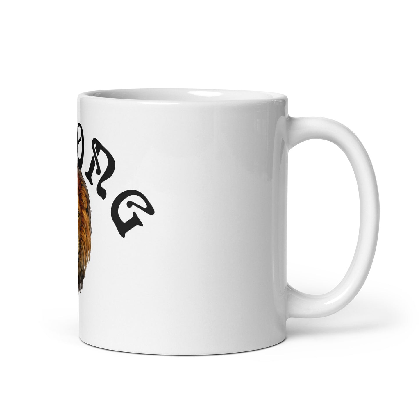 “STRONG”White Glossy Mug W/Arch Black Font