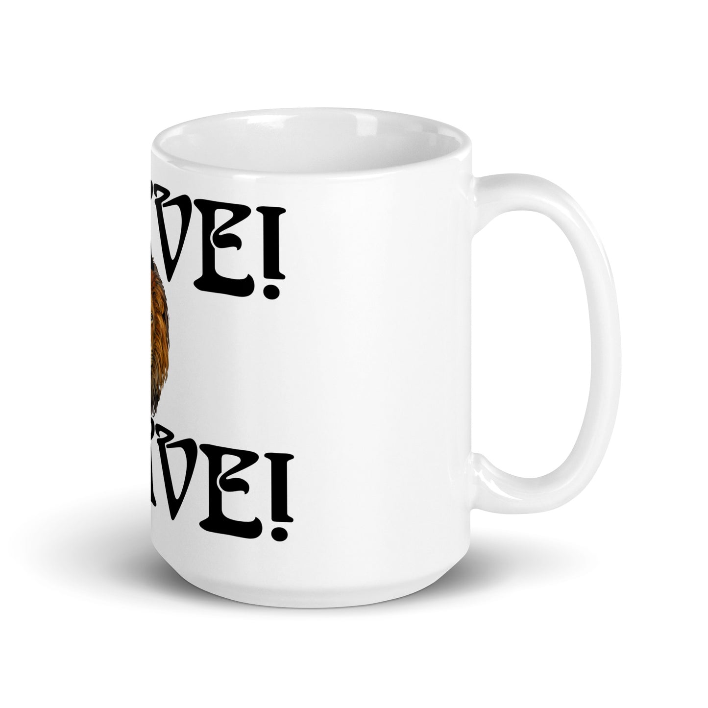 “BRAVE!”White Glossy Mug W/Black Font