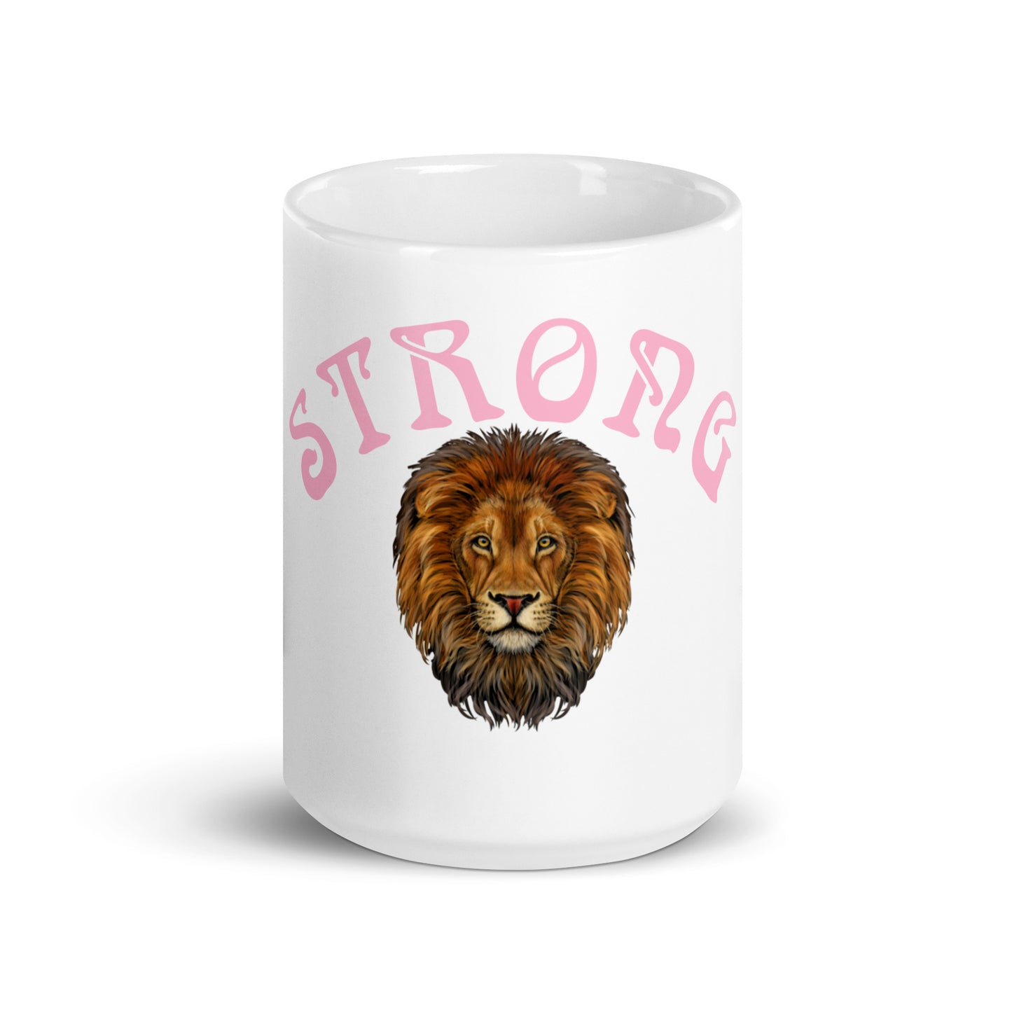 “STRONG”White Glossy Mug W/Arch Cotton Candy Font