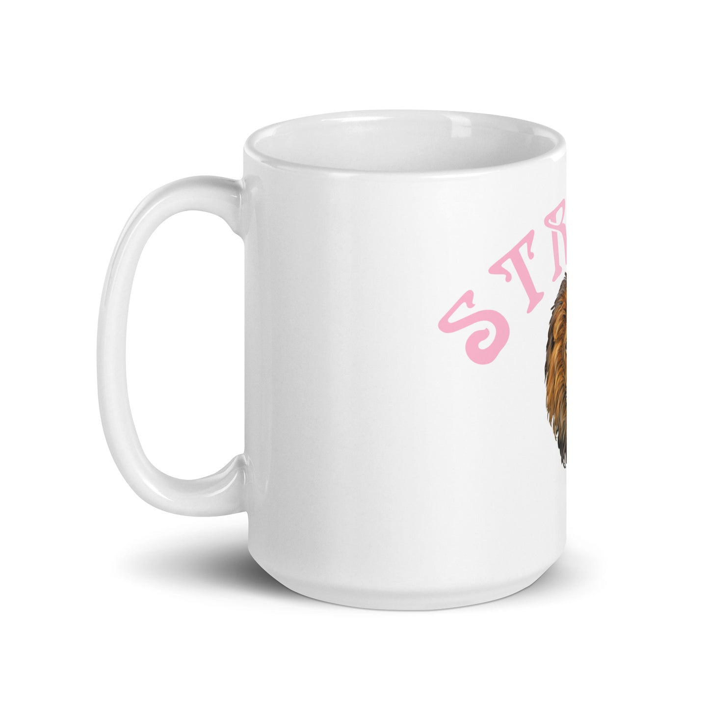 “STRONG”White Glossy Mug W/Arch Cotton Candy Font