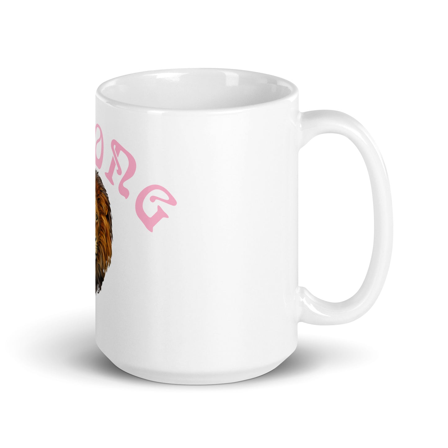 “STRONG”White Glossy Mug W/Arch Cotton Candy Font