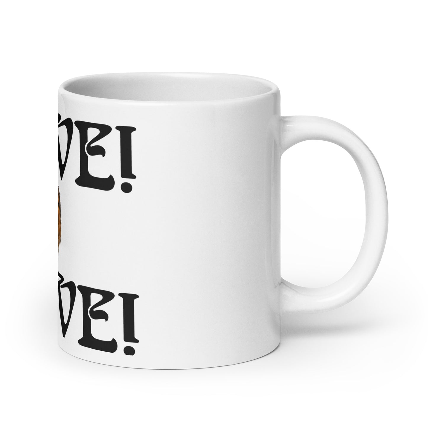 “BRAVE!”White Glossy Mug W/Black Font