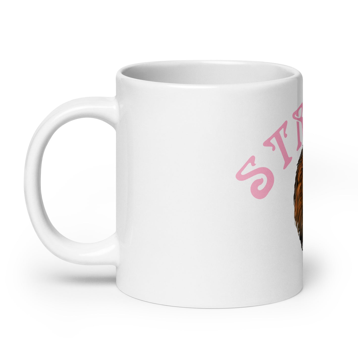 “STRONG”White Glossy Mug W/Arch Cotton Candy Font