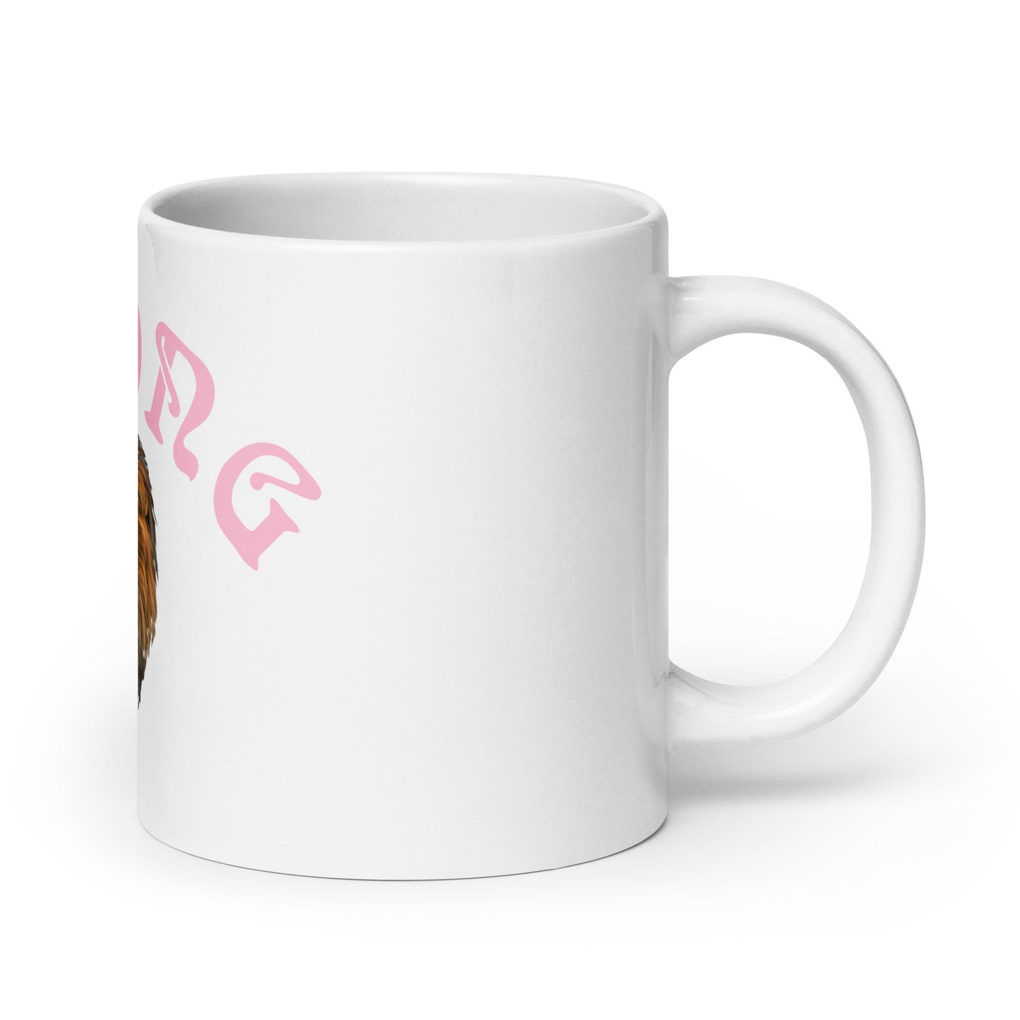 “STRONG”White Glossy Mug W/Arch Cotton Candy Font