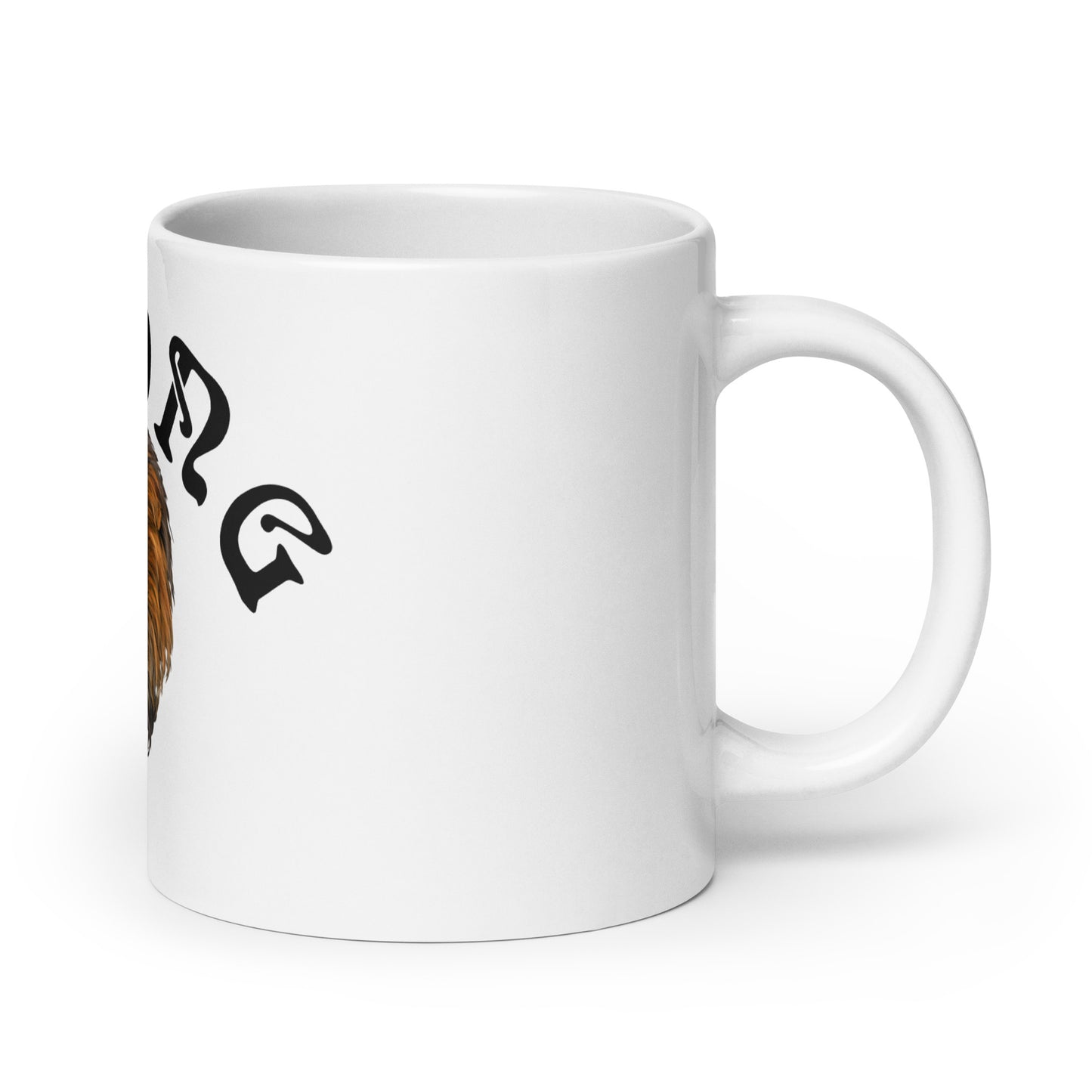 “STRONG”White Glossy Mug W/Arch Black Font