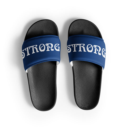 Women's Slides Blue W/White Font