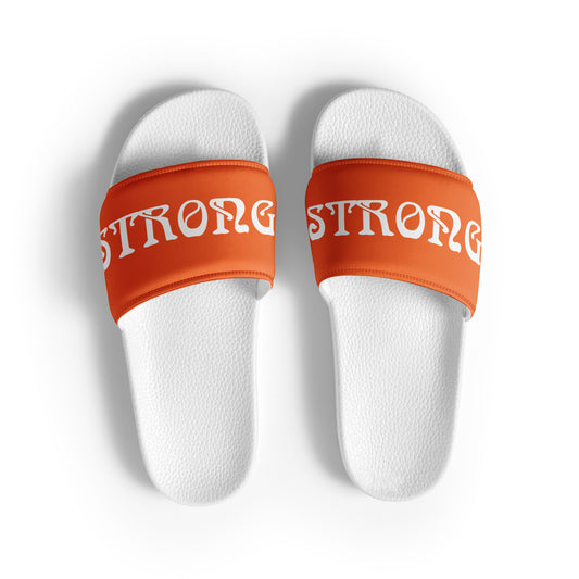 “STRONG”Orange Women's Slides W/White Font