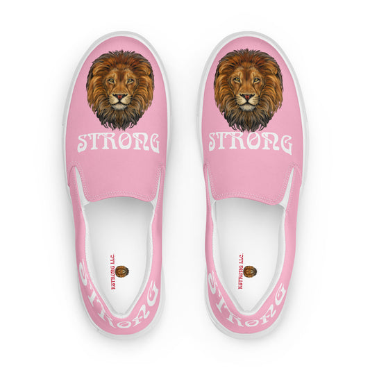 “STRONG”Cotton Candy Women’s Slip-On Canvas Shoes W/White Font