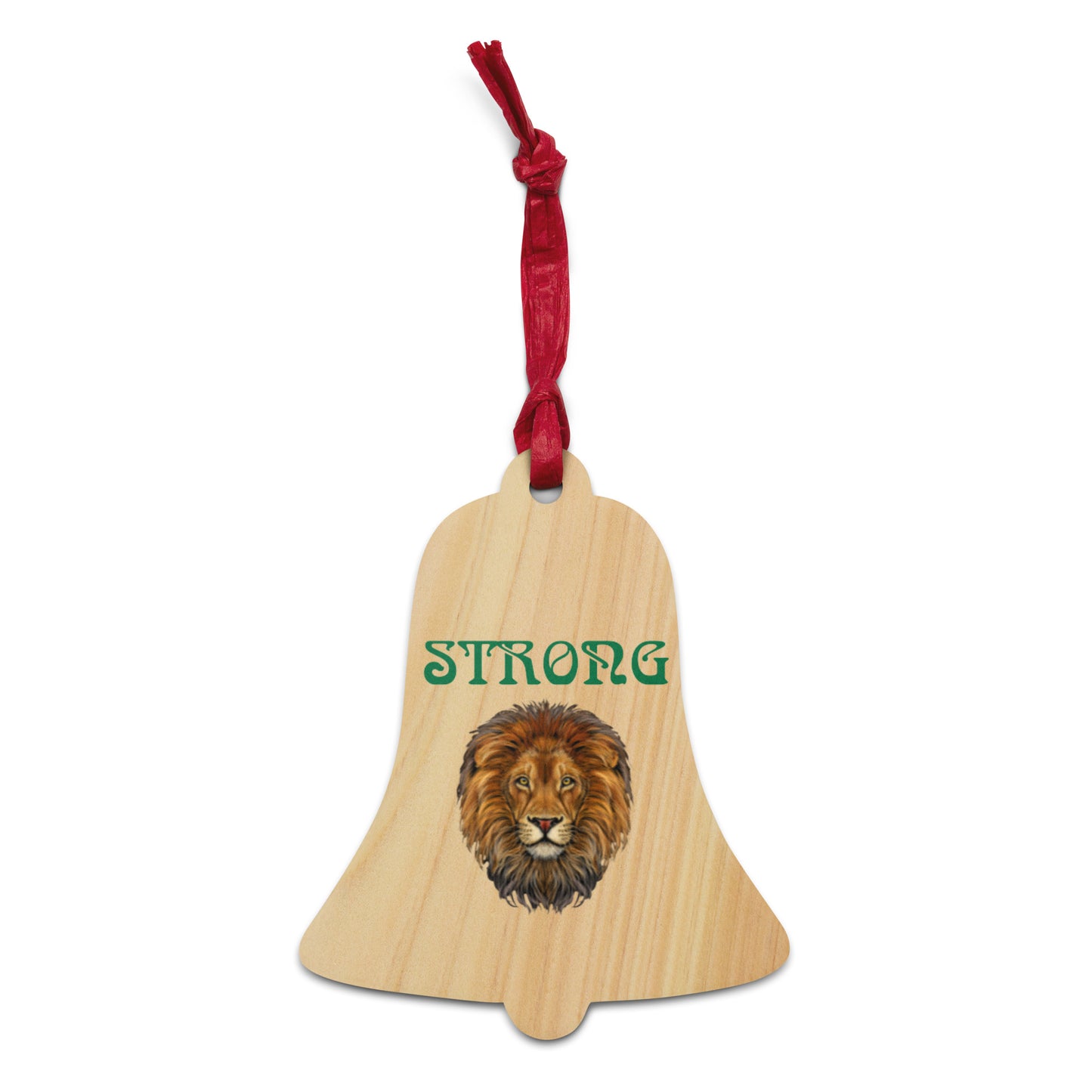 “STRONG”Wooden Ornaments W/Green Font