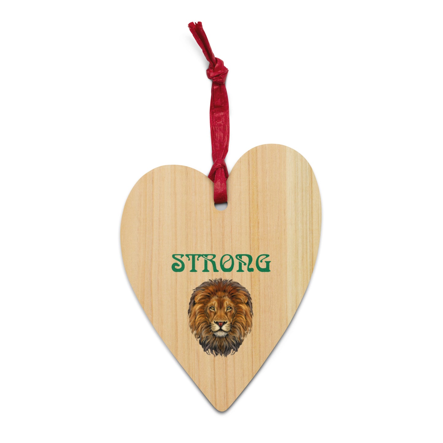 “STRONG”Wooden Ornaments W/Green Font