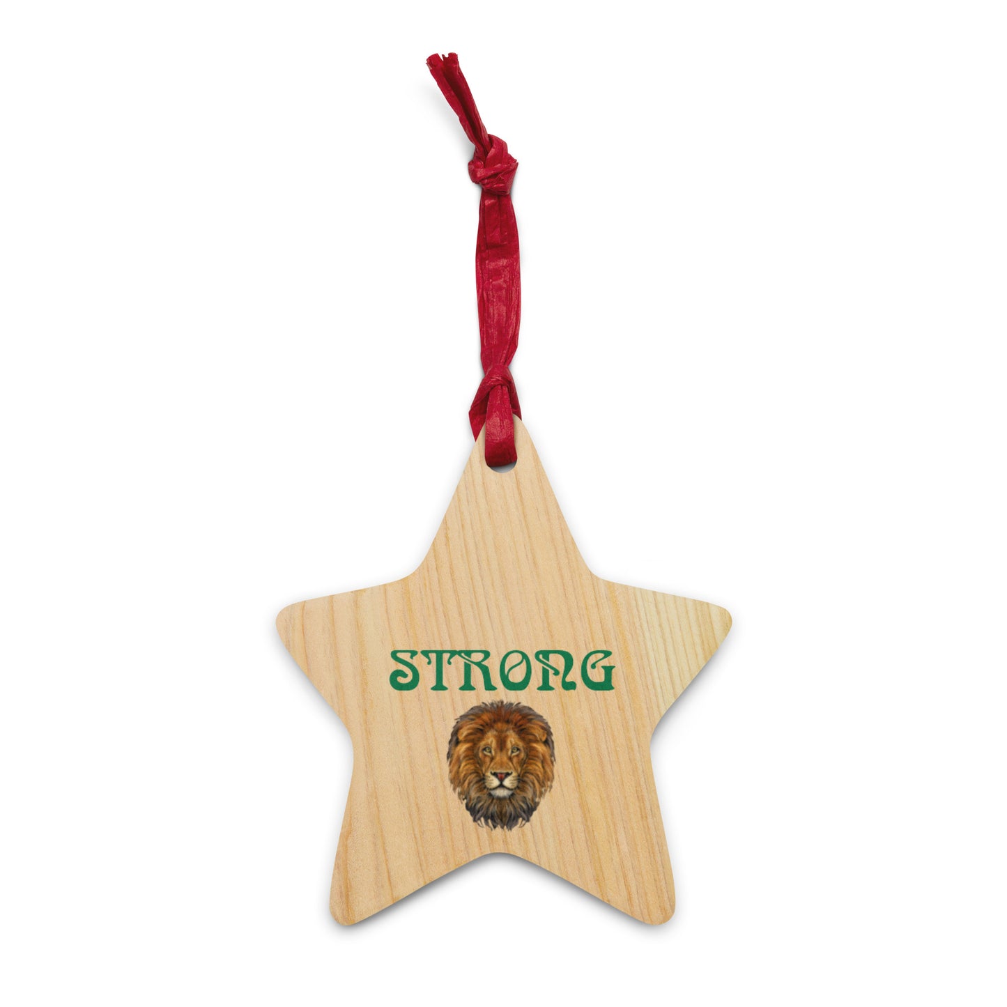 “STRONG”Wooden Ornaments W/Green Font