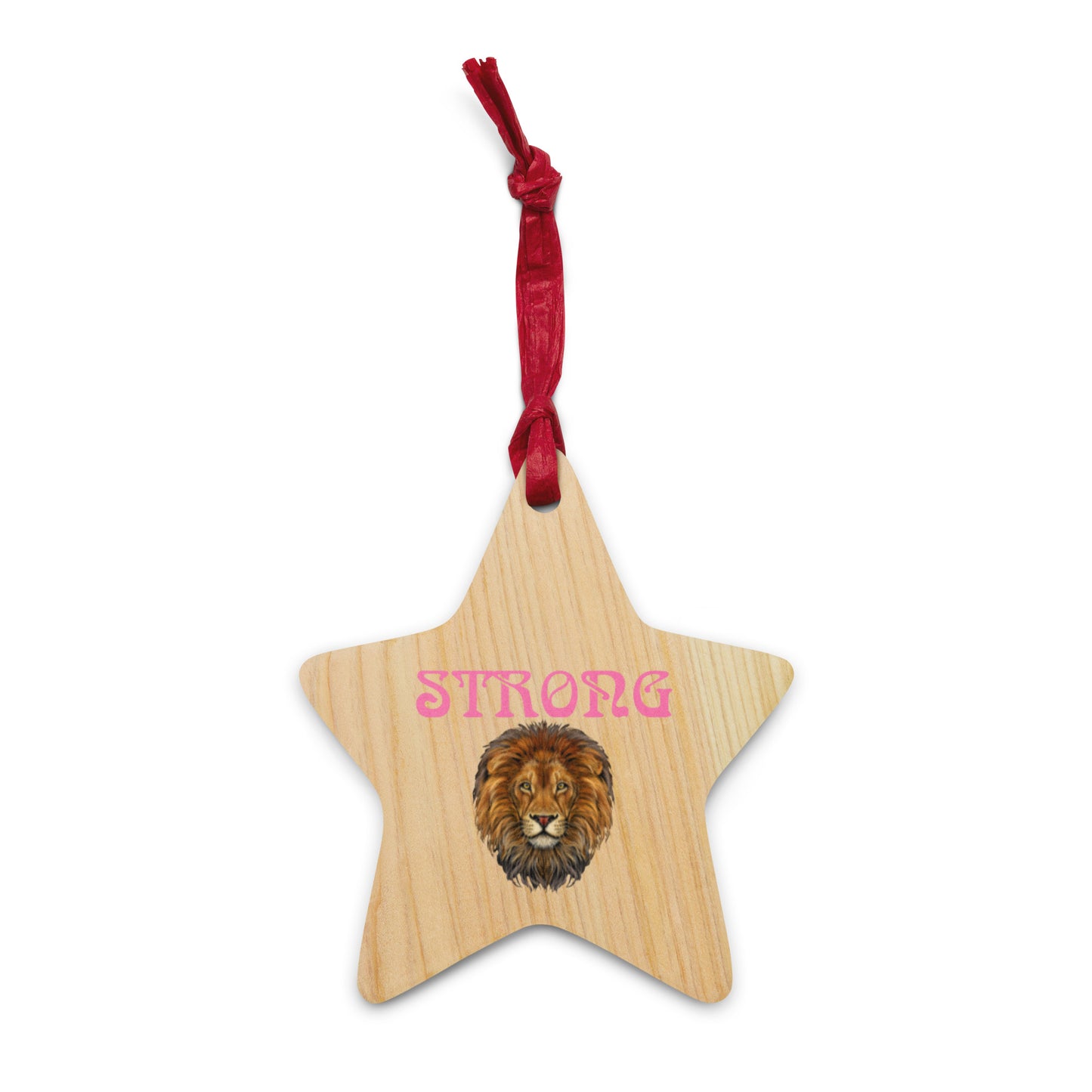 “STRONG”Wooden Ornaments W/Cotton Candy Font