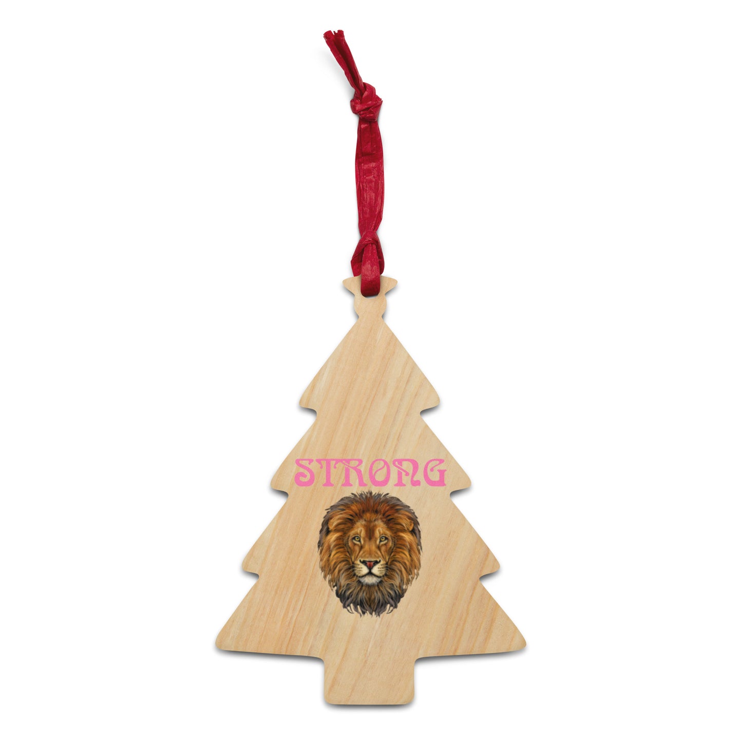 “STRONG”Wooden Ornaments W/Cotton Candy Font