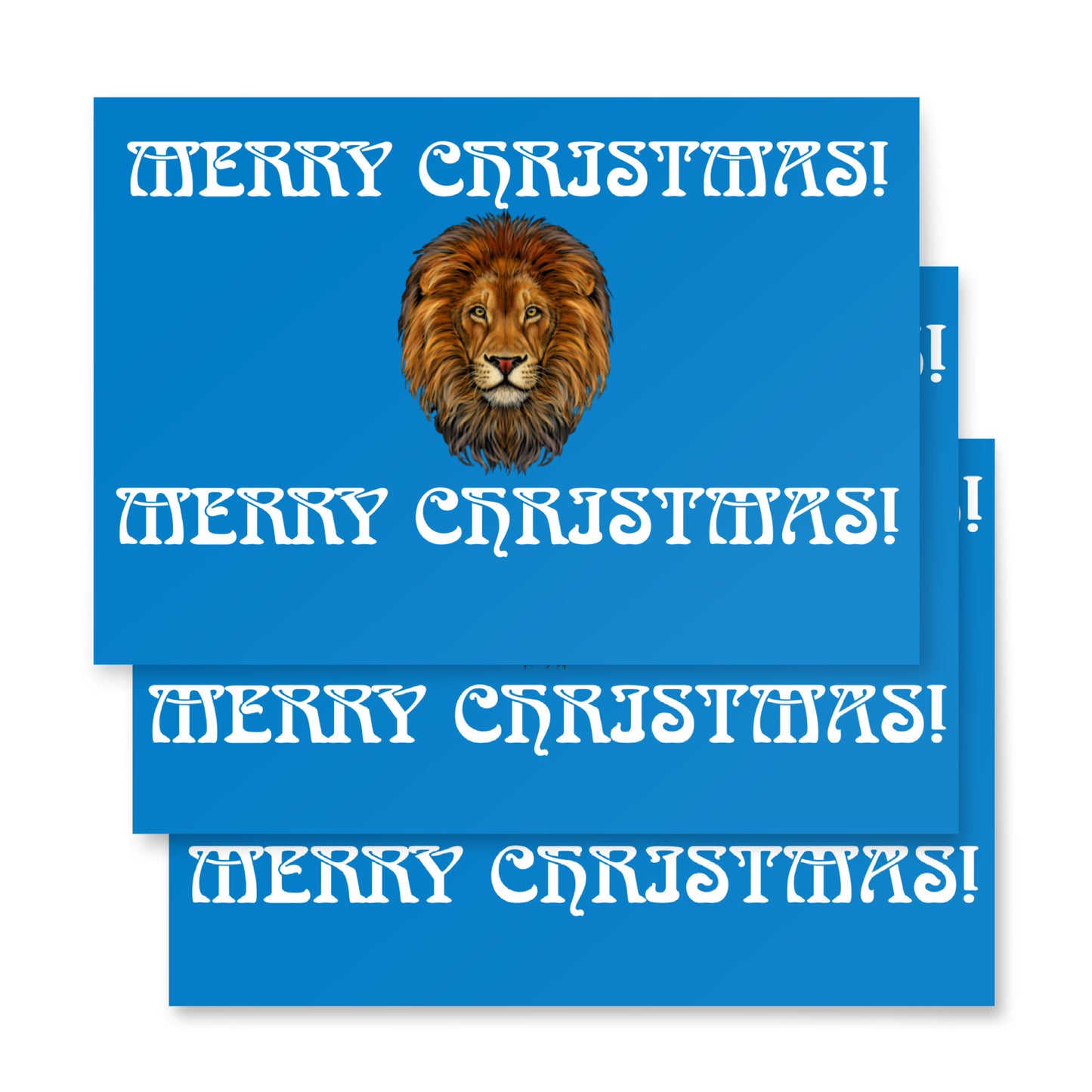 “STRONG”Blue Christmas Wrapping Paper Sheets W/White Font