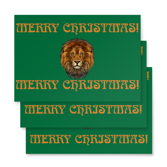 “STRONG”Green Christmas Wrapping Paper Sheets W/Bronze Font