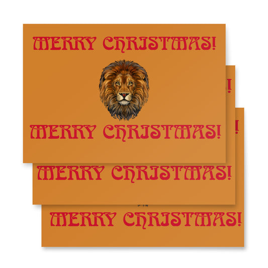 “STRONG”Bronze Christmas Wrapping Paper Sheets W/Red Font