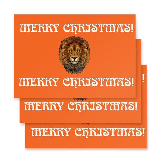 “STRONG” Orange Christmas Wrapping Paper Sheets W/White Font