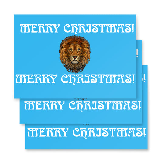 “STRONG” SkyBlue Christmas Wrapping Paper Sheets W/White Font