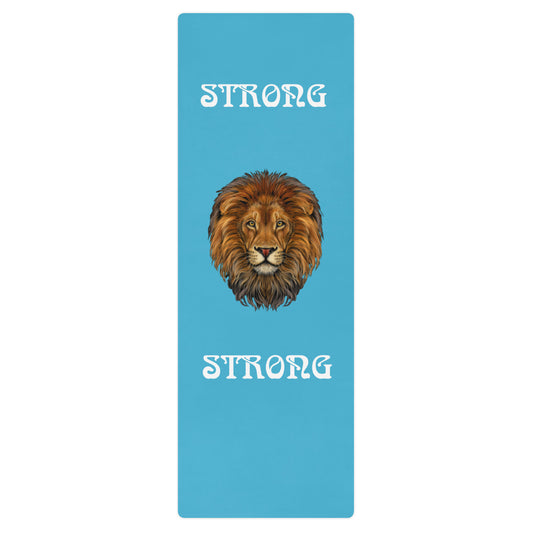 “STRONG”SkyBlue Yoga Mat W/White Font