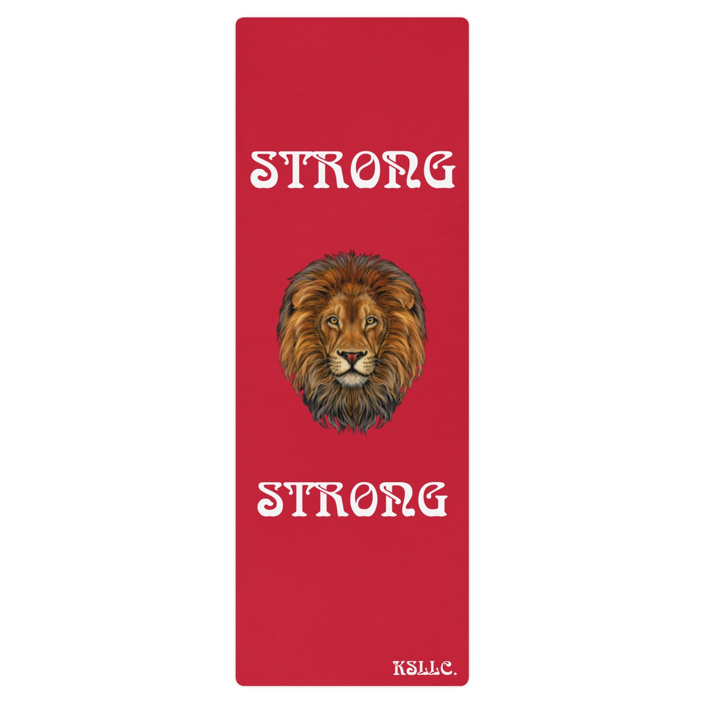 “STRONG”Red Yoga Mat W/White Font