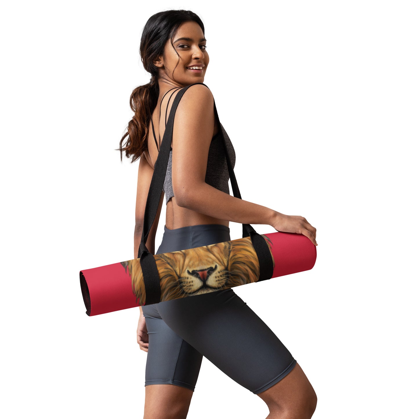 “STRONG”Red Yoga Mat W/White Font