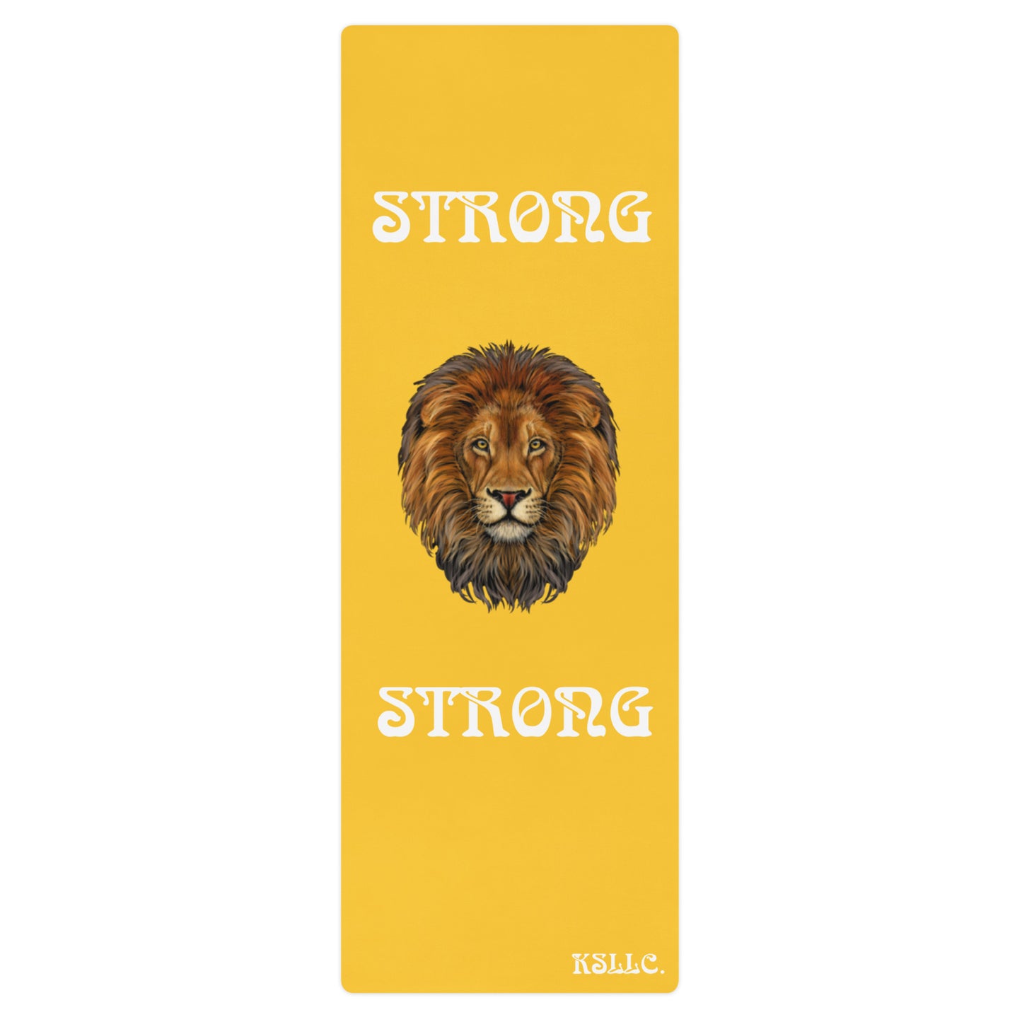 “STRONG”Yellow Yoga Mat W/White Font