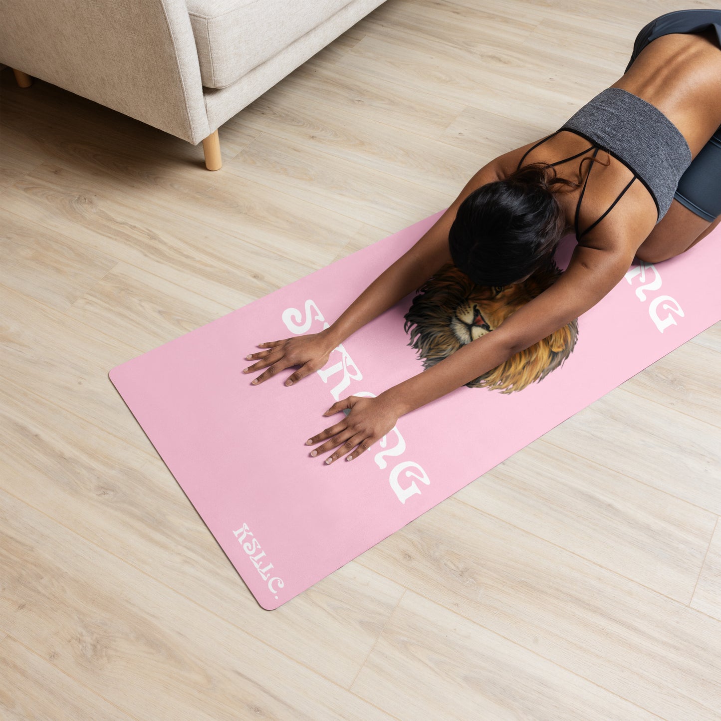 “STRONG”Cotton Candy Yoga Mat W/White Font