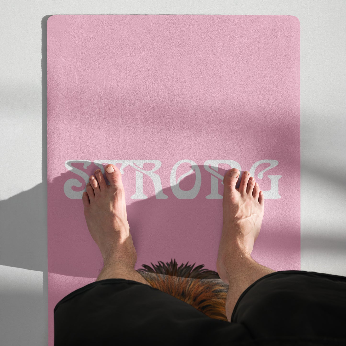 “STRONG”Cotton Candy Yoga Mat W/White Font