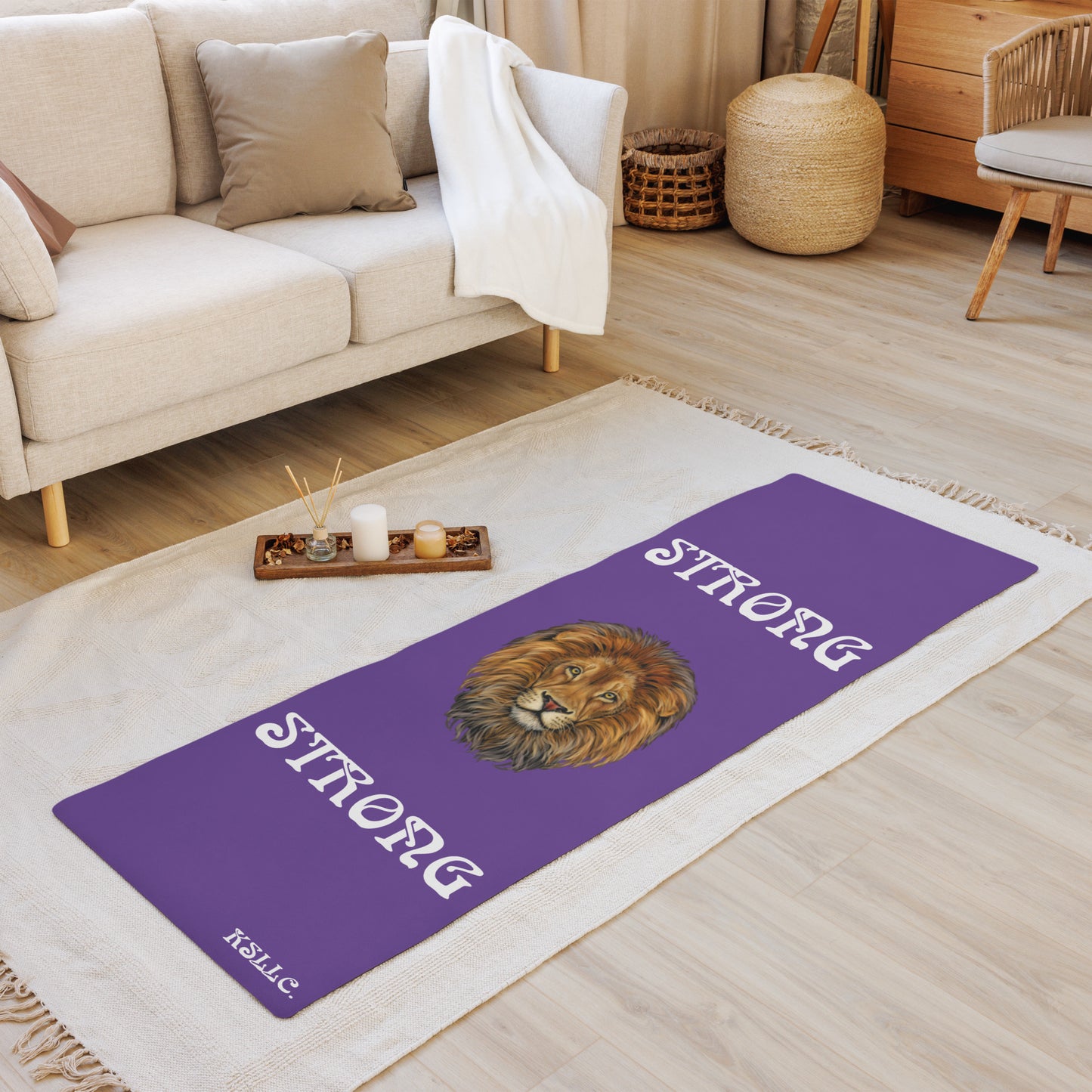 “STRONG”Purple Yoga Mat W/White Font