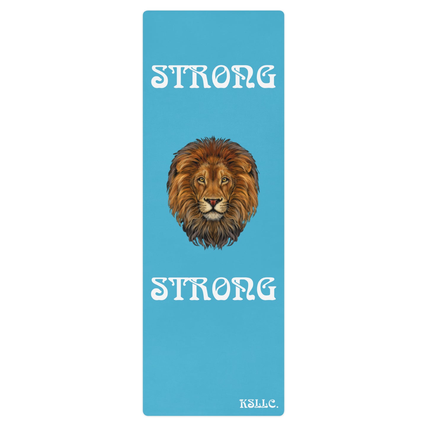 “STRONG”SkyBlue Yoga Mat W/White Font