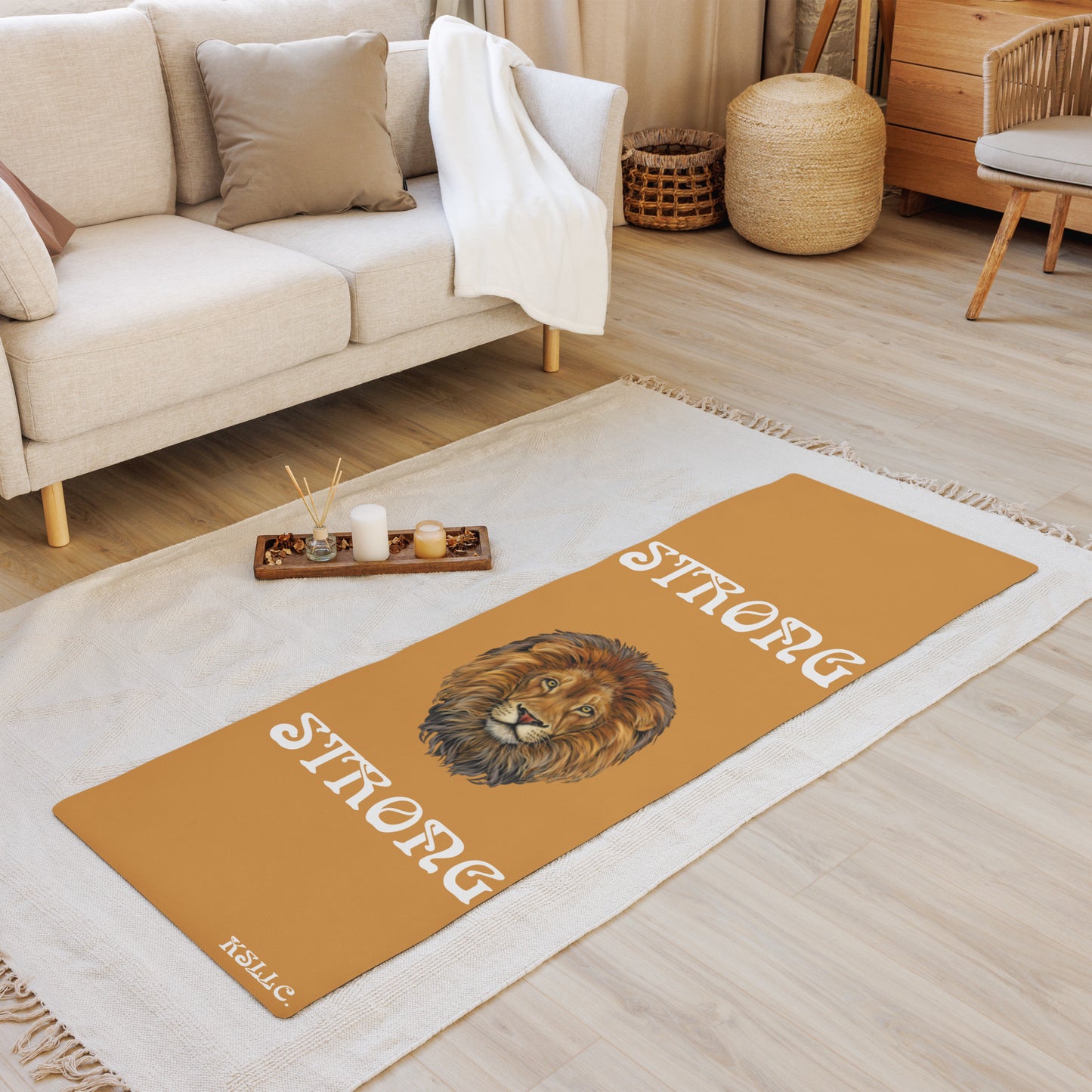 “STRONG”Bronze Yoga Mat W/White Font