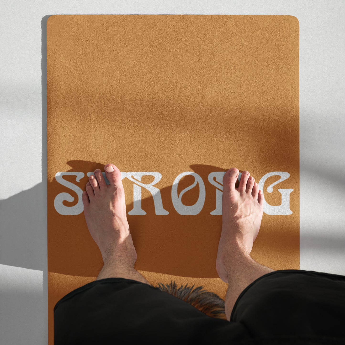 “STRONG”Bronze Yoga Mat W/White Font