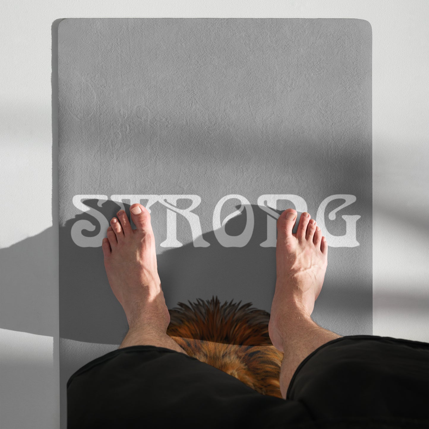 “STRONG”Grey Yoga Mat W/White Font