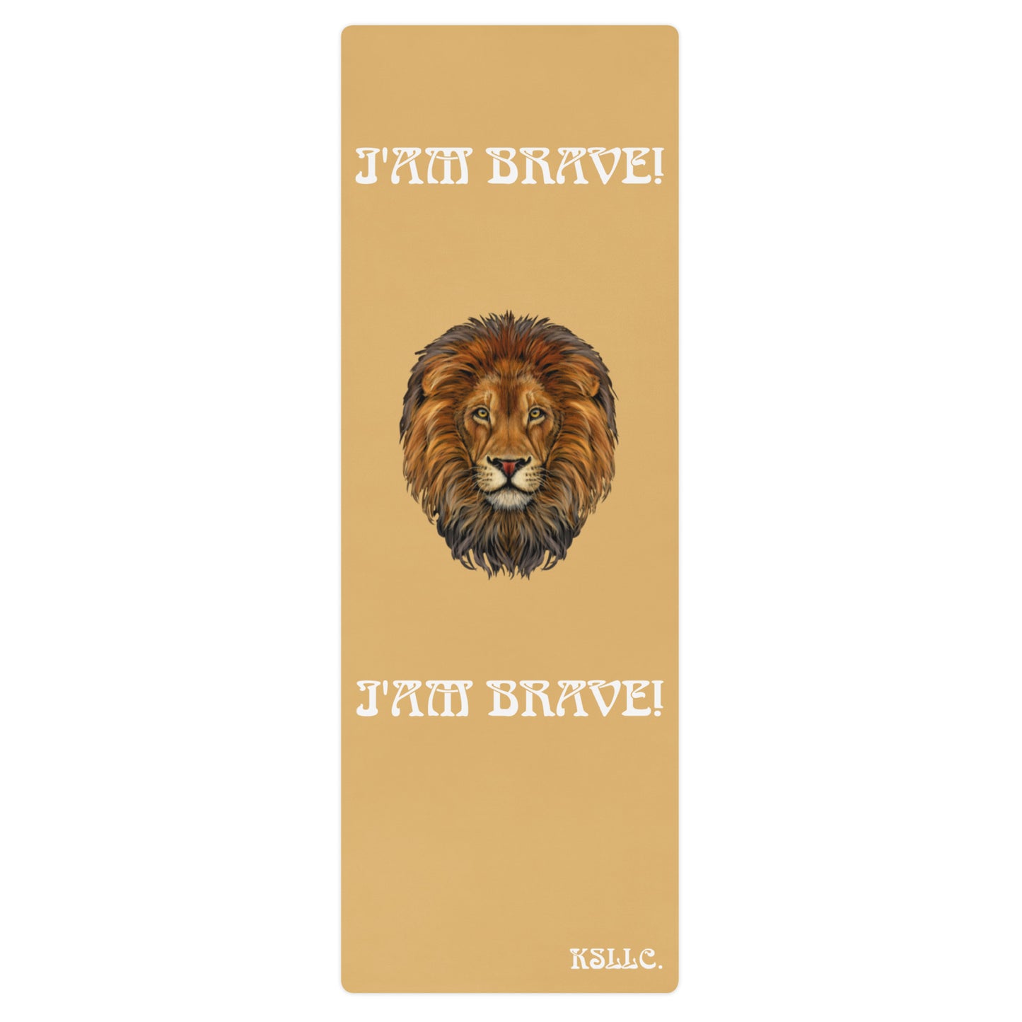 “I’AM BRAVE!”Fawn Yoga Mat W/White Font